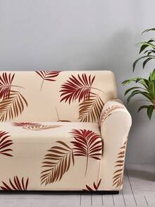 1pc Milk Silk Fabric Non-Slip Elastic Decorative Sofa Cover, Universal Fit For 1/2/3/4 Seater Sofa, Pet/Dust Proof, Printed Feather Pattern, Suitable For Spring, Summer, Autumn, Winter - Multicolor - View 8