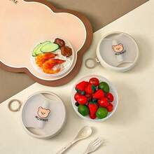 1Pc Plastic/304 Stainless Steel Lunch Box With Tableware, Portable Sealed Leak Proof Bento Box, Microwave Friendly, Fruit Salad Food Container, Reusable Rice Bowl, Suitable For Student And Adult Use In School, Office, Outdoor Camping, Picnic, Travel,Back To School - Multicolor - View 3