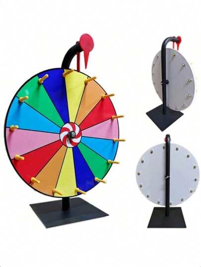 11英寸旋转奖品轮盘 - 重型底座，带8槽彩色桌面旋转器 - 适用于嘉年华、贸易展览、赢取财富旋转游戏、游戏礼品
