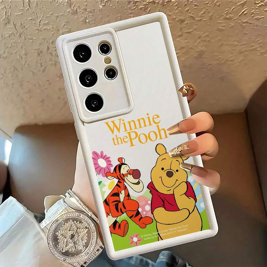 MINISO Disney Winnie The Pooh Phone Case, For Samsung S26 Ultra/S26 Edge/S26 Plus/S26/S25 Ultra/S25 Plus/S25/S25FE/S25Edge/S24Ultra/S24Plus/S24/S24FE/S23FE/S23Ultra/S23Plus/S23/S22Ultra/S22Plus/S22/S21Ultra/S21Plus/S21/A15/A16/A17//A23/A24/A25/A26/A33/A34/A35/A36/A52/A53/A54/A55/A56/A71/A72/A73/Stocking Stuffers The Girlfriend - White - View 1
