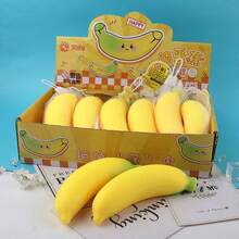1pc Realistic Banana Squeeze Toy, Creative Hand Squeeze Stress Relief Fruit Squishy Toy - Multicolor - View 2