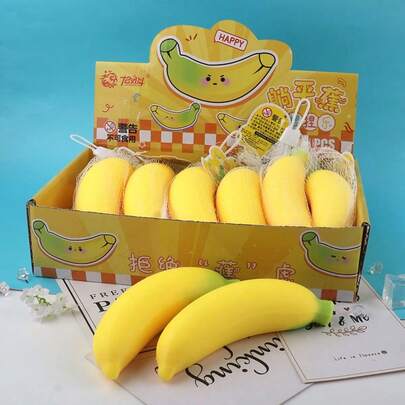 1 món đồ chơi bóp hình quả chuối sống động như thật, đồ chơi bóp tay giảm căng thẳng hình trái cây sáng tạo.
