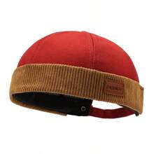 1 Gorro de punto acanalado con bloqueo de color con parche de cuero "FASHION" - Estilo vintage de los 90 - Gorro sencillo, cómodo y elástico, adecuado para uso diario, salidas casuales, aventuras de viaje, looks vintage, etc., verano, playa, vacaciones - A - Ver 10