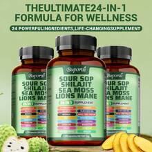 Buporai 24-In-1 Sour Sop Shilajit Sea Moss Supplement| 120 Capsules - 120 Capsules - 查看 4
