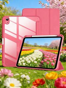 Ốp lưng cho iPad thế hệ thứ 11 (A16) 11 inch 2025, ốp lưng cho iPad thế hệ thứ 10 10.9 inch 2022, vỏ bảo vệ gập ba có giá đỡ và ngăn đựng bút chì, màu hồng. - Màu Hoa hồng đỏ - Xem 9