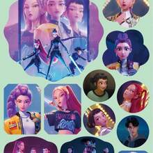 1个现货软萌魔女猎人小队沙加特男团贴纸套装（12张），DIY贴纸 - 彩色 - 查看 2