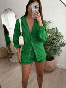 Combination Set Consisting Of A Long-Sleeved Top And Shorts. - 無色 - 查看 1