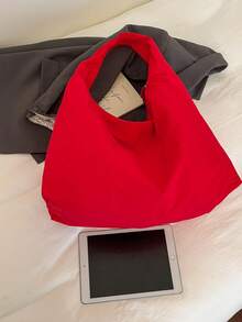 Sac fourre-tout à la mode et grand pour femmes, nouveau sac à épaule design, sac à main chic - Rouge - Voir 3