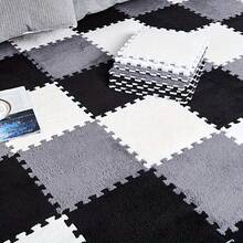 Bộ 24 tấm thảm nhung dày dặn, ghép mảnh, thích hợp cho phòng ngủ, phòng thay đồ, phòng khách, bệ cửa sổ, thảm cho thú cưng, nhà thuê, có thể giặt và cắt tỉa. - Mẫu mới - Xem 11