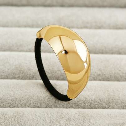 1个简约仿金锭造型高弹力发圈，多功能马尾辫发圈，耐用弹力发圈，适合女性日常使用或作为礼物