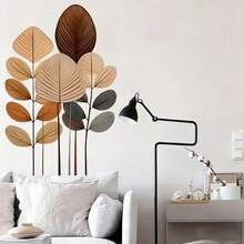1pc Bohemian-Style Abstract Leaf Art Wall Stickers, Removable Self-Adhesive Waterproof PVC Decals, Perfect For Decorating Living Rooms, Bedrooms, Offices, Kitchens, Dining Rooms, Etc. - Wall Stickers - View 3