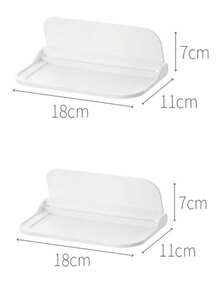 2件装/1件装可折叠浴室手机纸巾架、厨房调料架、床头可折叠收纳架、宿舍小物件收纳架 - 白色 - 查看 10
