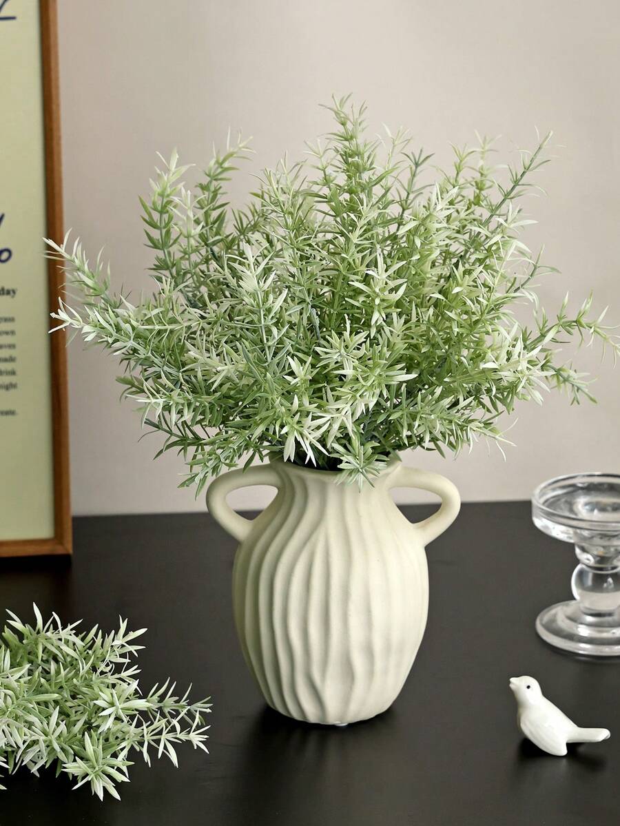 1束仿真花束,白千层仿真植物,适用于婚礼装饰、家居花瓶装饰、花园户外毕业季装饰、新娘手捧花、手腕花、生日派对装饰、情人节、新年和秋季装饰 - 淺綠色 - 查看 1