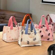 1pc High School Student Cute Lunch Bag, Insulated Lunch Box Bag For Office Worker, Student, Large Capacity, Waterproof Material, Thick Insulation, Portable Carry Handle School Supplies - High-value Lunch Bag - View 3