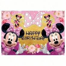 Decorative Hanging Ornaments, Pink Cartoon Mouse Theme Birthday Party Pull Flags, Hanging Backdrop Decoration Set - Multicolor - View 9