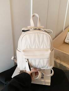2025 Fashion Mini Backpack, Versatile Casual Daypack, Travel Bag, Student Backpack - White - View 7