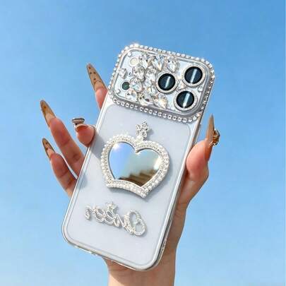 Y2K Glitter Crystal Mirror Phone Cover Complete With 17 16 15 14 13 Pro Max Diamond Instantaneous 17 Series Protection Cover