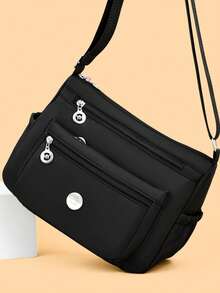 Elegant Minimalist Women's Crossbody Bag, Fashionable Casual Shoulder Bag, Multi-Pocket Design | Large Storage Capacity | Lightweight Nylon Fabric | Daily Shopping And Commuting | Versatile Casual Women's Bag | Multi-Compartment Organized Storage - Multicolor - View 6