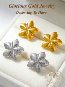 Set di 4 orecchini pendenti a fiore stile francese vintage in oro e argento. Orecchini pendenti grandi da donna in oro, delicati ed eleganti, placcati in oro 14K in acciaio inossidabile, senza nichel, leggeri, ipoallergenici, grandi orecchini floreali estivi, gioielli di moda, adatti per occasioni casual quotidiane e da festa - Dorato - Visualizzare 1