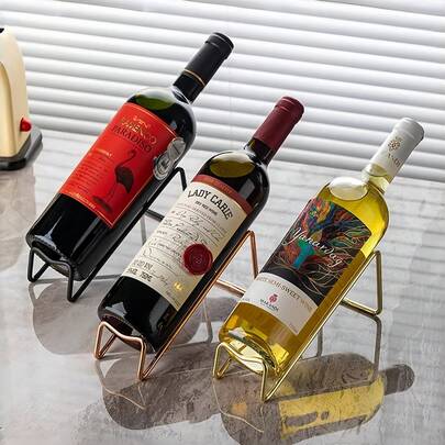 2-Tier Desktop Wine Rack, Minimalist Metal Wine Bottle Holder, Wine Bottle Storage Rack, Wine Bottle Organizer Box, For Storing Wine Bottles, Perfect Wine Rack Support, Desktop Wine Display Rack, Kitchen Home Decor Gift, Kitchenware, Ideal Gift For Wine Lovers, Suitable For Cabinets, Wine Cellars, Bars, Pantries And Storage Cabinets.