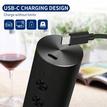 Premium Wine Accessory Gift Set, Including Electric/Manual Bottle Opener And All Necessary Accessories. Rechargeable Portable Version Suitable For Travel, Picnic And Camping, Perfect For Wine Enthusiasts. The Set Also Includes A Cleaning Brush. - Black - View 9