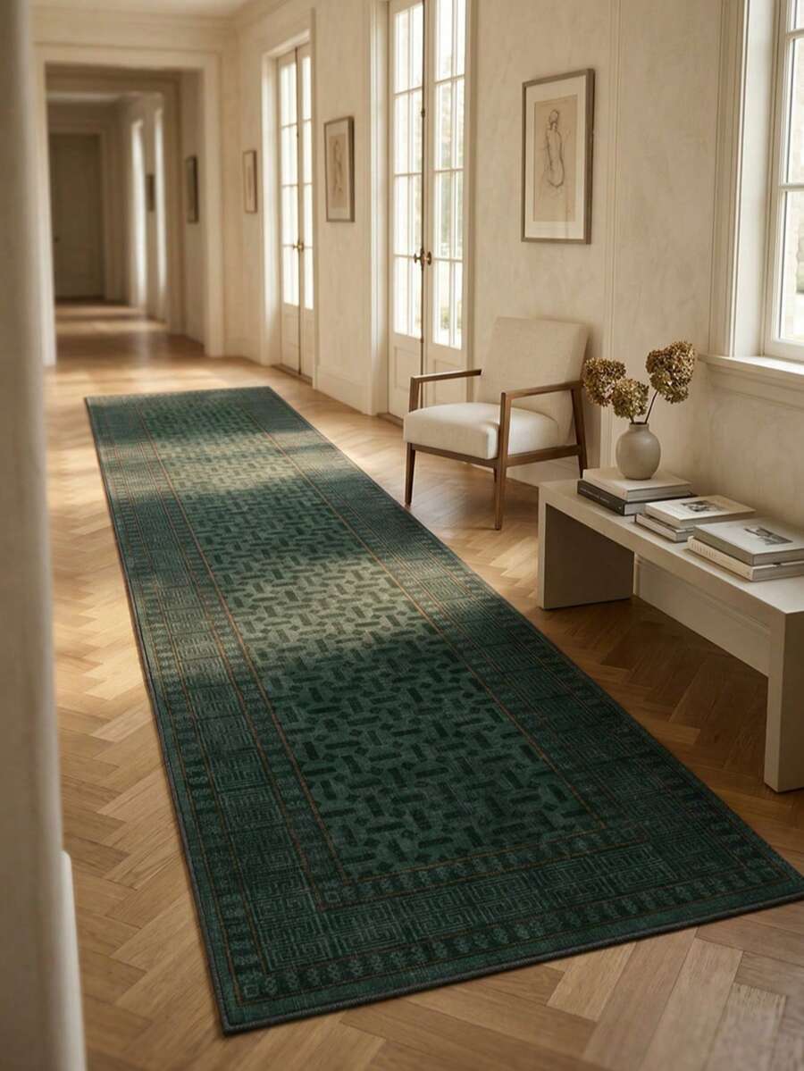 1pc Vintage Creative Geometric Moroccan Pattern Rug/Carpet/Area Rug/Bath Mat/Door Mat/Runner, Suitable For Bathroom, Kitchen, Entryway, Hallway, Bedside, Living Room, Bedroom, Soft Washable All Season Home Decor - Multicolor - View 1