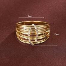 1 chiếc nhẫn nữ bản rộng thiết kế hình tròn đường nét hình học đính đá Cubic Zirconia. - Nhiều màu - Xem 6