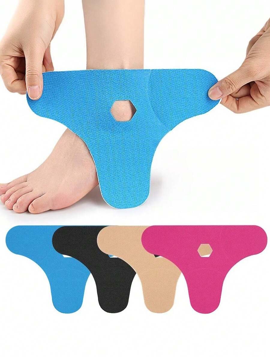 1pc Pre-Cut Colorful Ankle Muscle Tape, Sports Elastic Fixation Support Bandage, Kinesiology Taping - Multicolor - View 1