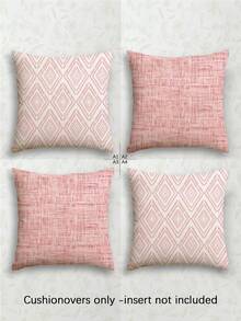 Bộ 4 vỏ gối phong cách Bohemian họa tiết hình học, thiết kế tối giản thanh lịch, siêu mềm mại thoải mái, khóa kéo ẩn, có thể giặt máy, vỏ gối trang trí nhà cửa cho ghế sofa, phòng khách, phòng ngủ, không kèm ruột gối. - Phấn lì mềm mịn - Xem 12