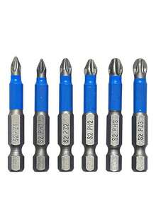 6件套磁性十字头钻头 - 防滑 PH1 PZ1 PH2 PZ2 PH3 PZ3 50mm长带齿 - 1/4英寸六角柄单头，适用于电动螺丝刀钻 - A - 查看 13