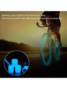 4 pièces Bouchons de valve lumineux, bouchons de tige de valve luminescents pour pneus sans chambre de moto et vélo électrique - A - Voir 10