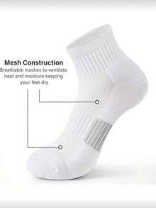 Bộ 20 đôi tất cổ ngắn màu trơn unisex, mềm mại và thoải mái, họa tiết ngựa, tất thể thao thường ngày và đa năng, phù hợp cho mặc hàng ngày hoặc các hoạt động ngoài trời, mọi mùa, tất nam thường ngày, tất cổ ngắn, tất trắng. - Nhiều màu - Xem 3