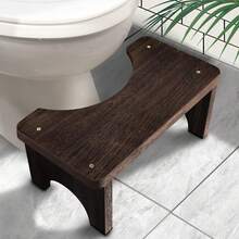 Wood Toilet Stool Squat Adult, Poop Stool Bathroom Adults, Portable Toilet Potty Stools Adults, Inch Height - 黑色(1 包) - 查看 7