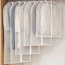 Bộ 5 món bọc quần áo chống bụi, 4 kích cỡ, bọc trong suốt, túi hoàn thiện tủ quần áo, túi đựng quần áo, bọc vest có khóa kéo, bọc váy cưới, bọc quần áo chống thấm nước, giá đựng quần áo di động khi đi du lịch, túi chống bụi đựng quần áo. - trắng - Xem 11
