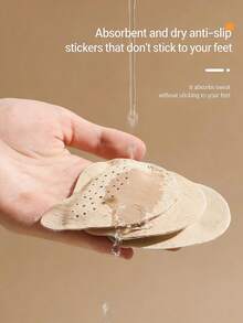 1-5 Pairs Soft Shock-Absorbing, Sweat-Absorbing, Anti-Slip Leather Forefoot Pads For High Heels, Suitable For Summer Sandals, Self-Adhesive Invisible Forefoot Pads - Apricot - View 9