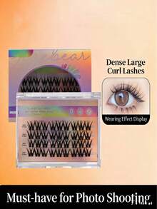 6排自嫁接假睫毛，懒人向日葵和麦穗簇状睫毛，分段卷曲浓密单根睫毛嫁接套装，适合初学者的简易DIY睫毛套装 - 查看 3