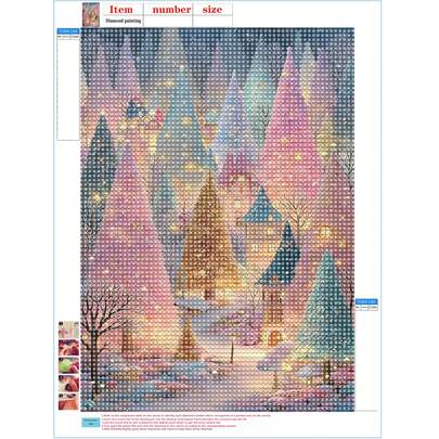 1 bức tranh đính đá 5D tự làm - "Ngôi nhà cổ tích màu kẹo trong rừng" - Bộ tranh đính đá acrylic tròn nhiều kích cỡ, thích hợp trang trí bàn làm việc, bàn học, phòng khách, phòng ngủ, phòng khách. Món quà trang trí nhà lý tưởng, phù hợp cho người mới bắt đầu và người yêu thích thủ công, ý tưởng quà tặng thủ công, hoàn hảo cho các buổi họp mặt gia đình, tiệc sinh nhật và các ngày lễ khác nhau.