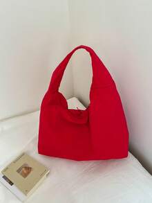 Sac fourre-tout à la mode et grand pour femmes, nouveau sac à épaule design, sac à main chic - Rouge - Voir 7