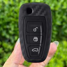 Ốp bảo vệ chìa khóa điều khiển từ xa bằng silicon 3 nút cho xe hơi Ranger C-Max S-Max Focus MK3 Galaxy Mondeo Transit Tourneo Custom - đen - Xem 8