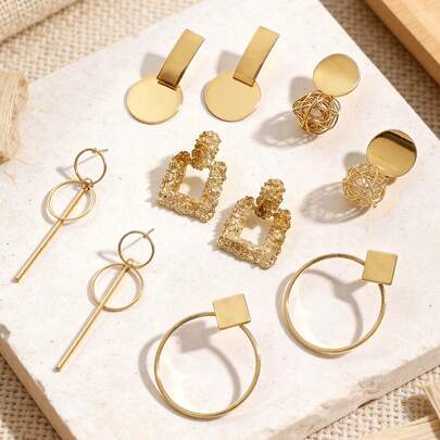 Xiacheng 1/5 Đôi Khuyên Tai Kiểu Rơm Thả - Bộ Khuyên Tai Kiểu Bohemia với Mặt Dây Chuyền Tua Ruy Băng, Mạ Kim Loại, Trang Sức Cho Nữ, Quà Tặng Đám Cưới, Tiệc Tù