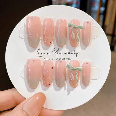 10ชิ้น ทำด้วยมือ,เล็บ,เล็บปลอมแบบกดติด,วันวาเลนไทน์,ของขวัญ,เล็บฤดูใบไม้ผลิและฤดูร้อน,เล็บกลม,เล็บฤดูร้อน,เล็บปลอมแบบกดติด,เล็บปลอมแบบกดติดสั้น,เล็บปลอม,เล็บสั้น,เล็บปลอมแบบกดติดอะคริลิก,เล็บปลอมแบบกดติดทำด้วยมือ,ถอดได้และใช้ซ้ำได้