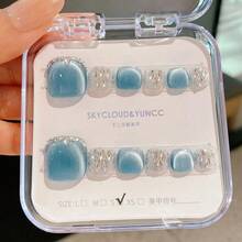 12pcs Handmade,Nail,Press On Nails,Summer,Ocean Blue Toenails,Deep Sea Blue,Little Ice Island,Fake Toenails,Short Nail Art With Fake Toenails,Pressing Toenail,Artificial Foot Nail Art,Valentine's Day,Gift,Spring And Summer Nails,Round Nails,Spring Nail,Nails Press On,Press On Nails Short,Fake Nails,Short Nails,Press On Nails Acrylic,Handmade Press On Nails,Detachable And Reusable ﻿ - Watermelon Pink - View 10