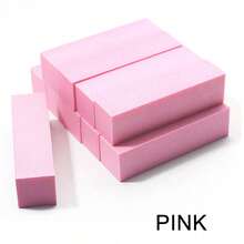 5件套指甲锉打磨块，四面指甲抛光块 - 粉色 - 查看 1