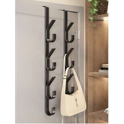 1 Móc Treo Cửa Không Cần Khoan Bằng Thép Carbon - Giá Treo Khăn Đa Năng Bằng Kim Loại Chịu Lực Cao | Giá Treo Khăn Thiết Kế Dọc Tiết Kiệm Không Gian | Móc Treo Khăn Cửa Phòng Tắm, Màu Vàng Titan, Không Cần Khoan, Thích Hợp Cho Phòng Ngủ