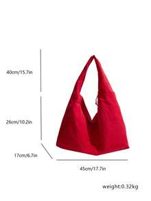 Sac fourre-tout à la mode et grand pour femmes, nouveau sac à épaule design, sac à main chic - Rouge - Voir 2