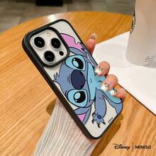 MINISO Disney Stitch Chin Rest Transparent Magnetic Phone Case, Shockproof Cover For IPhone 17/17 Pro/17 Pro Max/17 Air/16/15/14/13/12/11/X Series Iphone 17 Pro Max Case Iphone 17 Pro Case Iphone 17 Case Stocking Stuffers The Girlfriend - Light Grey - View 4