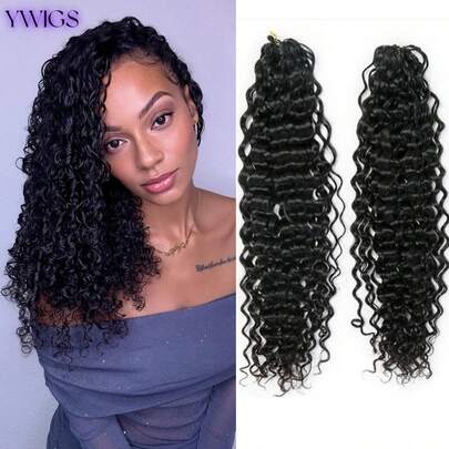 Y WIGS Tóc giả móc sợi sóng nước, tách sẵn, làm từ 100% tóc người nguyên chất, nhẹ, 100 sợi/120g, dài 14-22 inch, màu tự nhiên, dễ đeo. Tóc giả móc sợi sóng biển dành cho nữ, thích hợp cho mùa hè, kỳ nghỉ, lễ hội, đám cưới, lễ hội âm nhạc, sinh nhật, tiệc tùng, Giáng sinh, Ngày của Mẹ, salon, mềm mượt, không đường nối.
