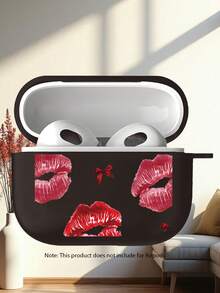 Ốp bảo vệ tai nghe in hình môi đỏ và nơ, bề mặt mờ, chống rơi vỡ, tương thích với 2/3/4/Pro/Pro2/Pro3, món quà tuyệt vời dành cho bạn bè vào dịp sinh nhật và ngày lễ. - màu đen - Xem 5