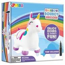 JOYIN - Caballo hinchable de unicornio para niños juguete inflable para regalo de cumpleaños 18 meses 2 3 4 5 años niños y niñas - como en la foto - Ver 7