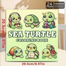 1 Livro de Colorir Tartaruga Fofa 24 Folhas (Papel Grosso 120gsm) Edição Deluxe Aprimorada (Adequado para Presentes de Páscoa, Ação de Graças, Natal, Ano Novo e Dia dos Namorados) - Peça única - Visão 6